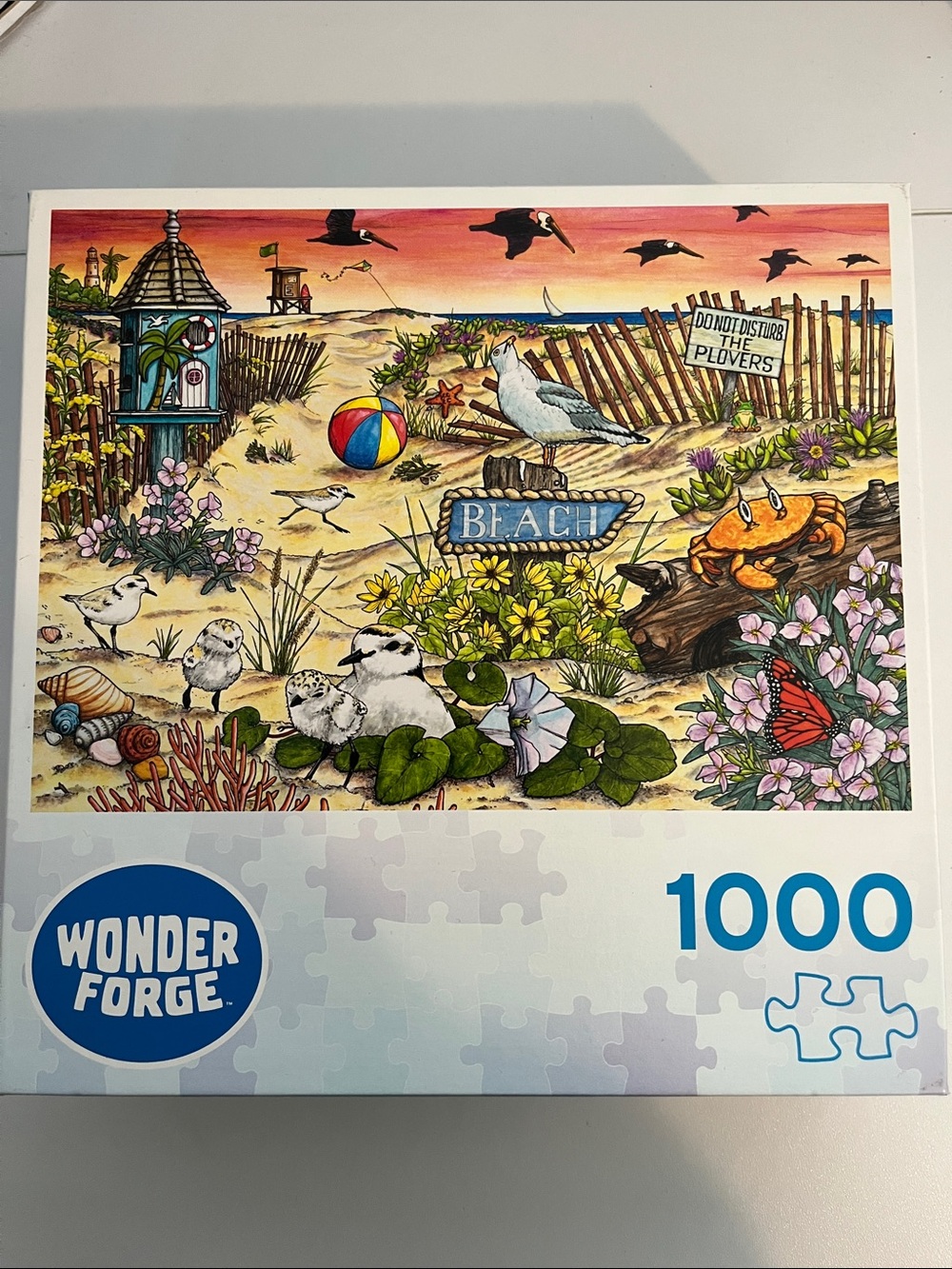 Wonder Forge 1000-Piece Beach Puzzle - Don’t Feed The Plovers